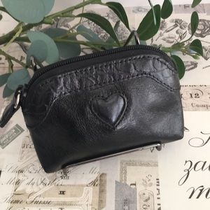 Brighton Retired Black Leather Domed Coin Purse